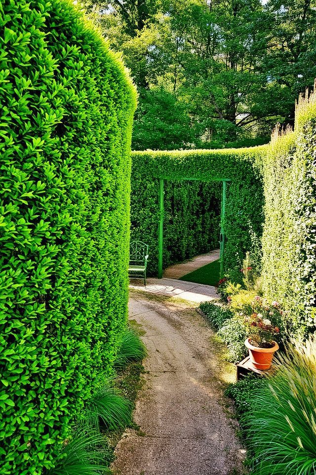 dense green privacy barriers