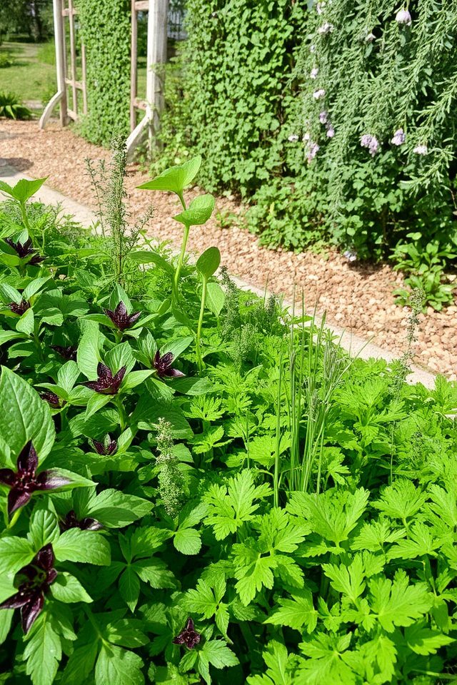 diverse herbs for culinary use