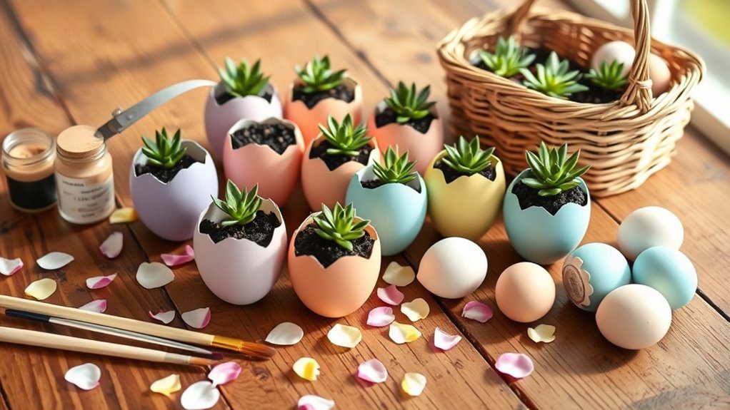 easter egg planter decorations