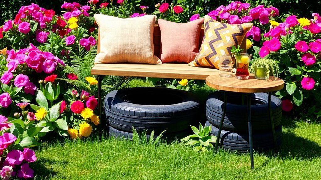 eco friendly tire bench project