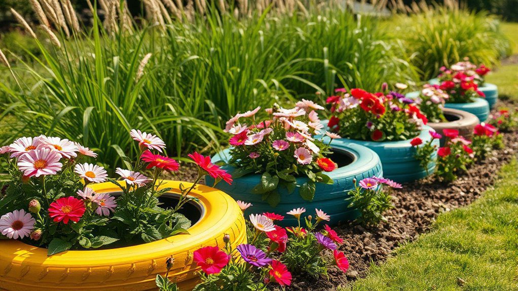 eco friendly tire garden edging