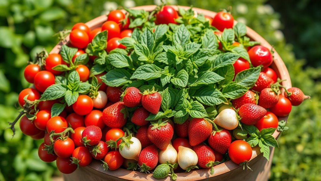 edible plants in pots