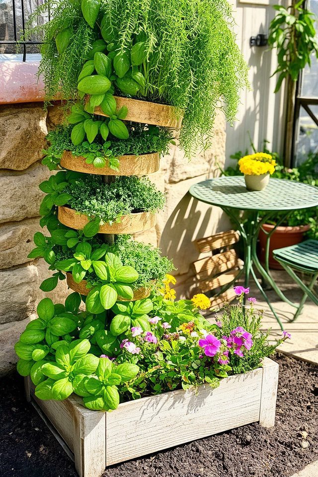 efficient vertical herb gardening