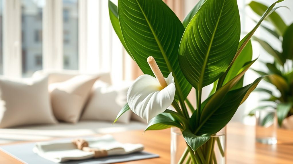 elegant air purifying houseplant