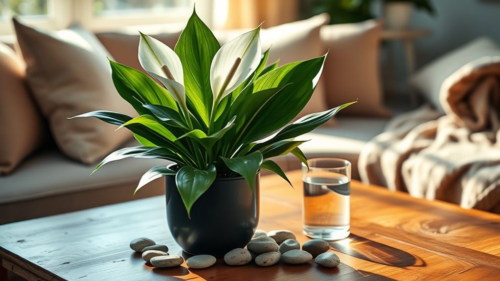 elegant air purifying indoor plant