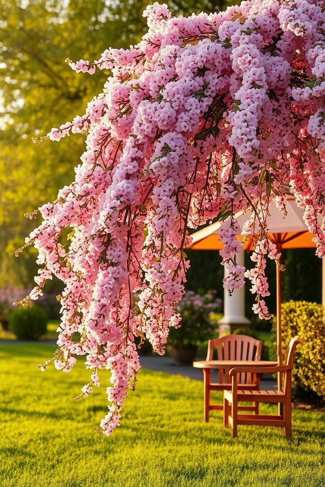 elegant cascading pink blossoms