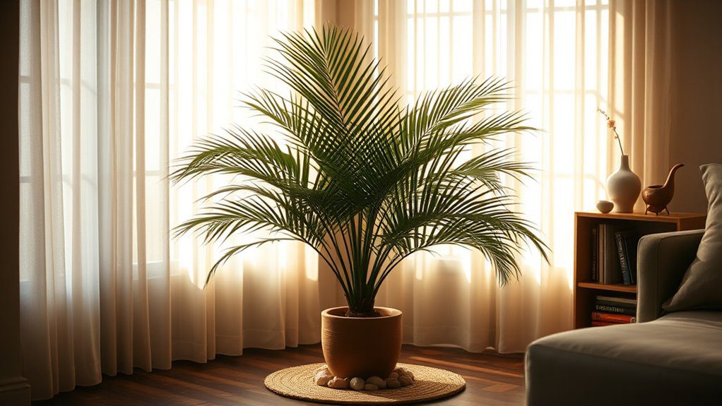 elegant low light palm