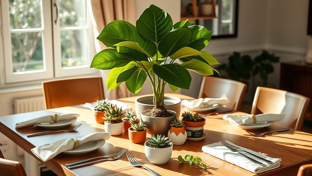 elegant plant dining centerpieces