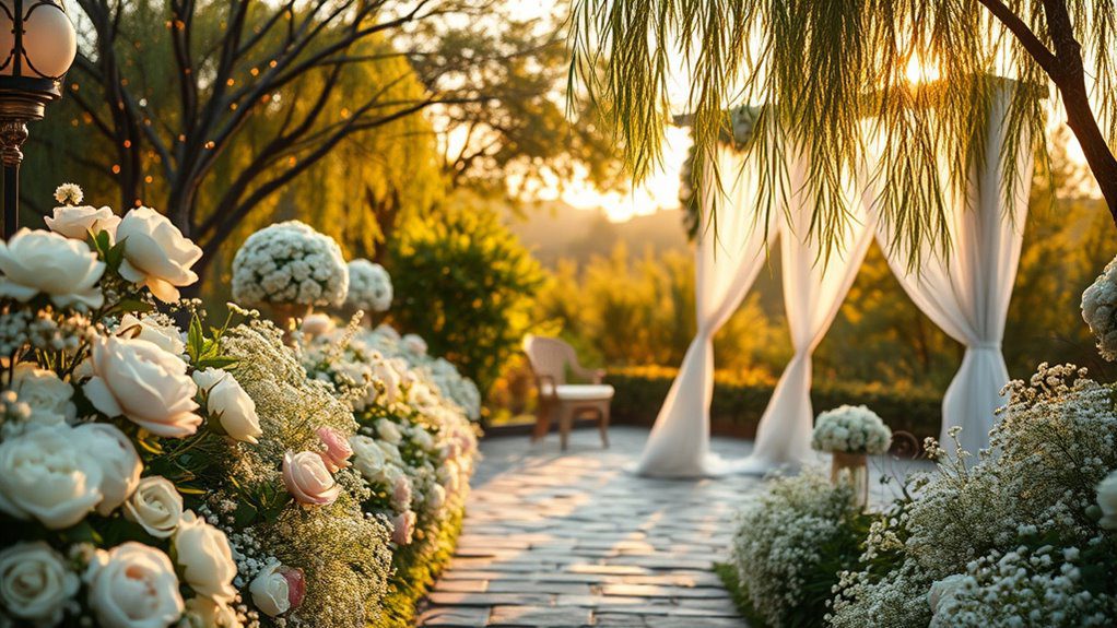 enchanting garden wedding setting