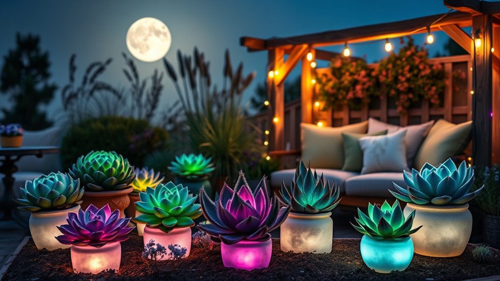 enchanting night garden succulents