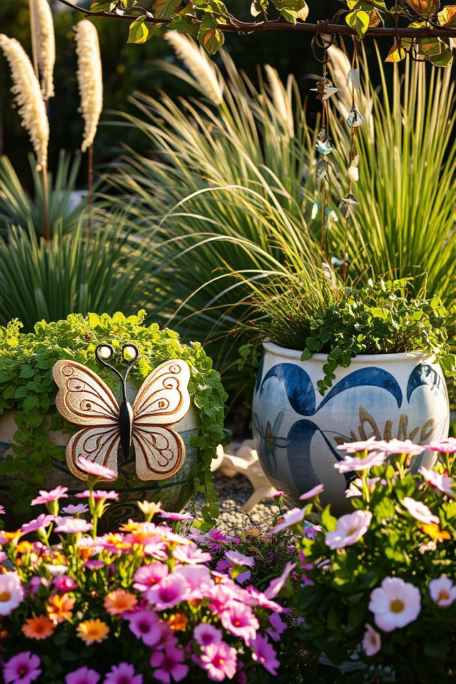 enhance gardens with art