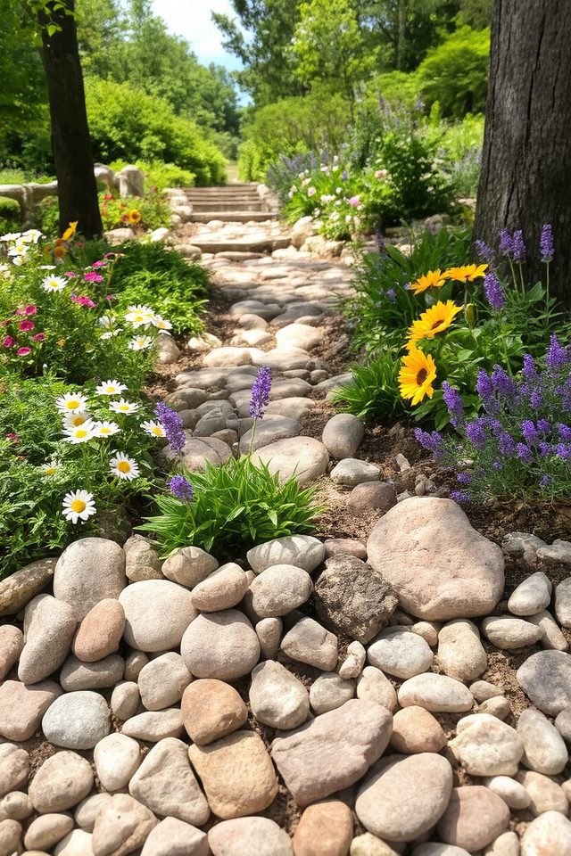 enhancing gardens with stones