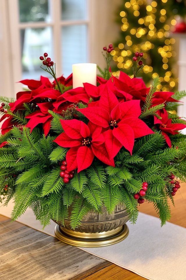 festive red and green foliage