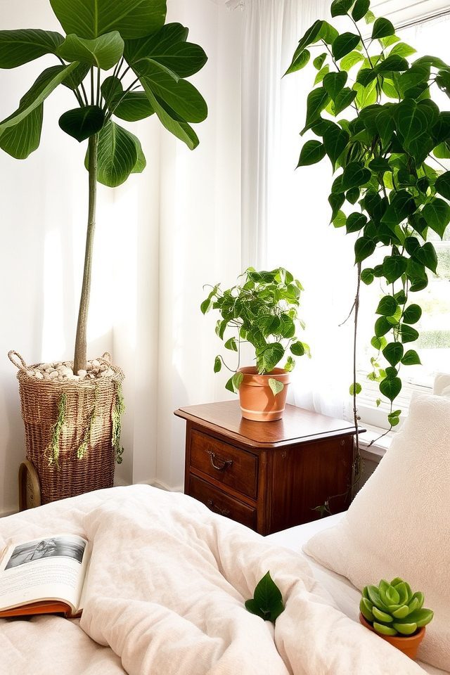 foliage enhances bedroom aesthetics