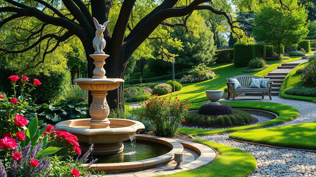 garden fountain serenity and beauty