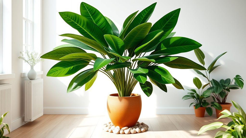 glossy leaves air purifying plant
