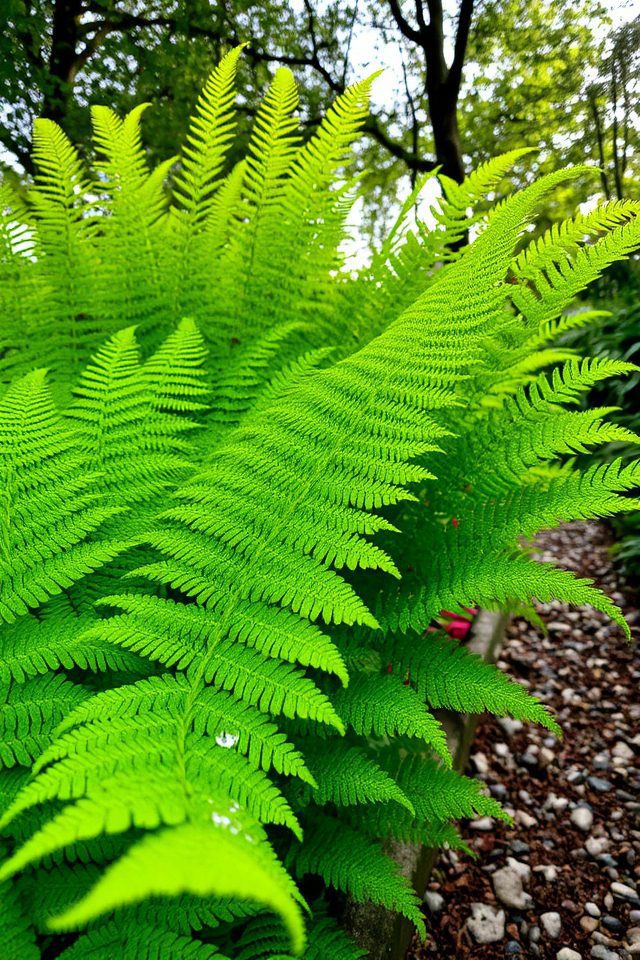 graceful ferns enhance walkways