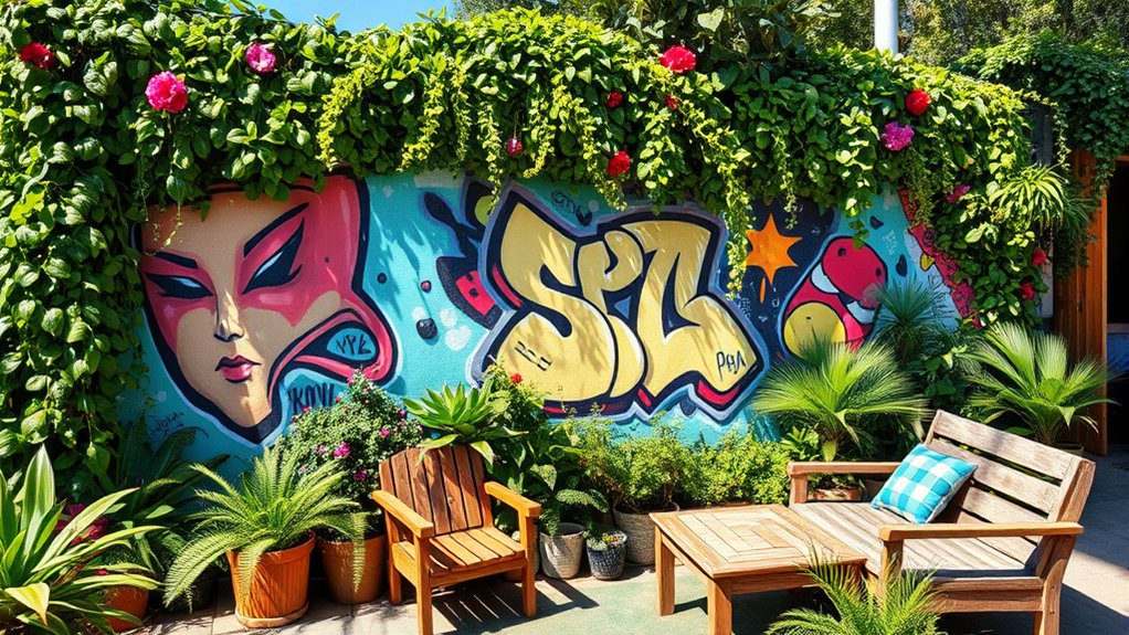 graffiti and greenery harmony