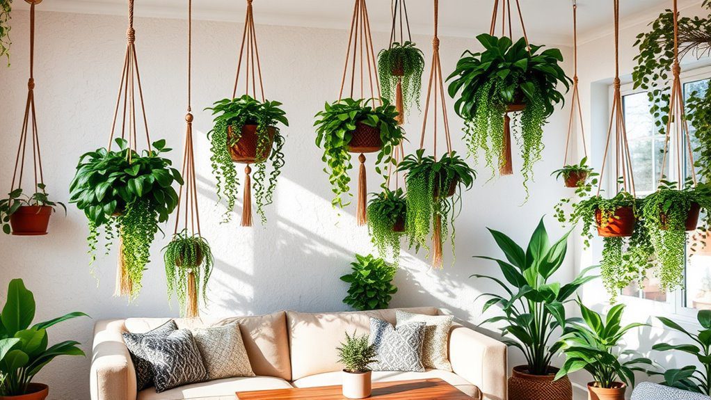 hanging plants for vertical interest