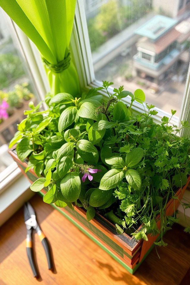 herb garden window planters