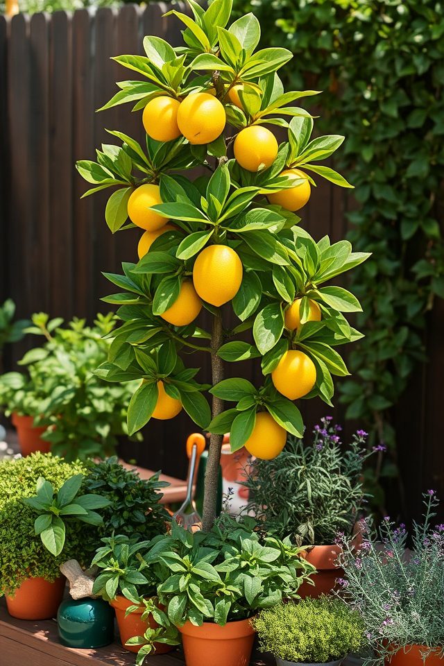 herbal companions enhance lemon trees
