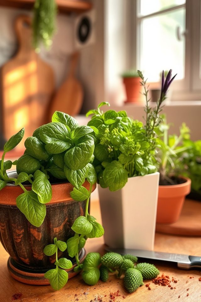 herbs enhance kitchen decor