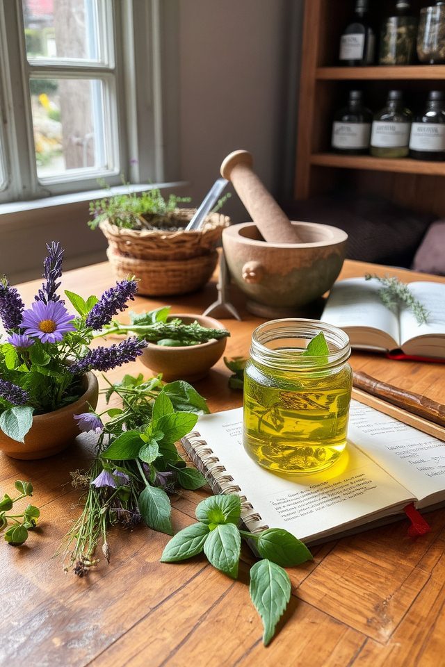 homemade herbal remedy crafting
