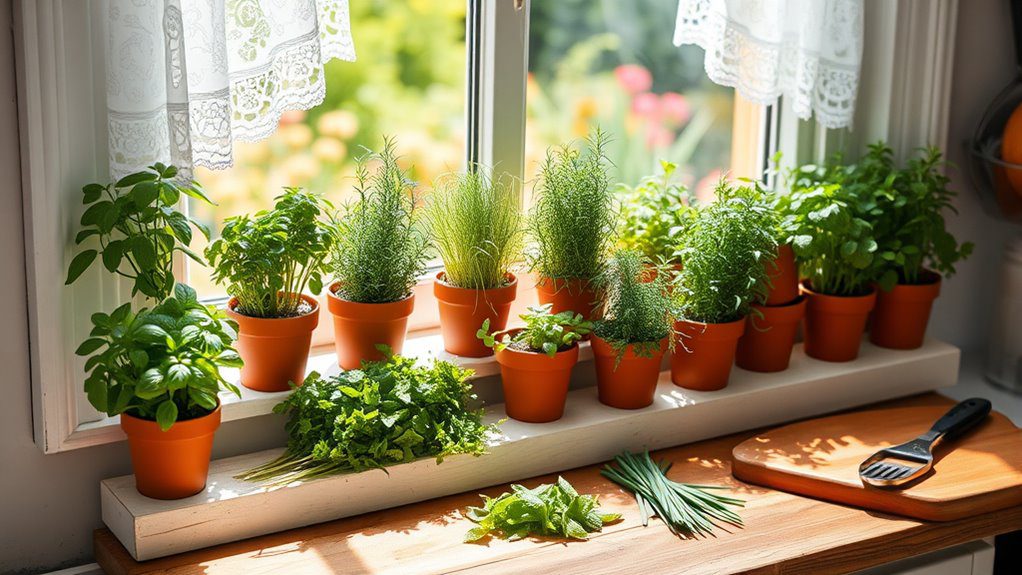 indoor herb garden setup