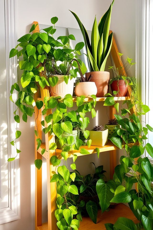 indoor jungle with shelves