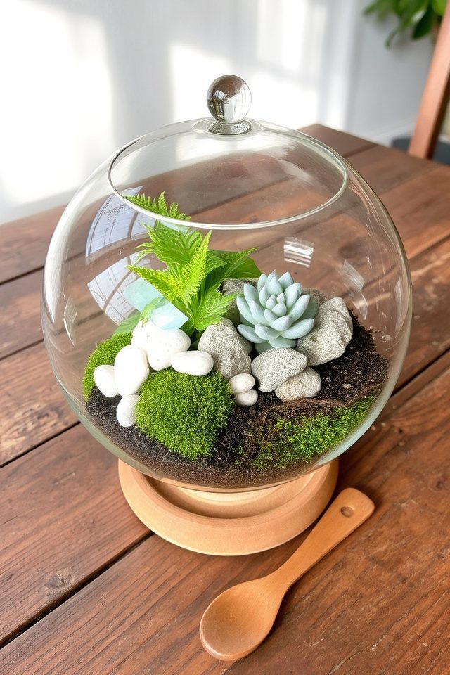 indoor terrarium centerpiece creation