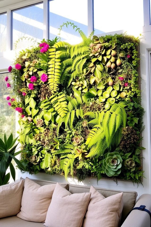 indoor vertical gardens enhance aesthetics