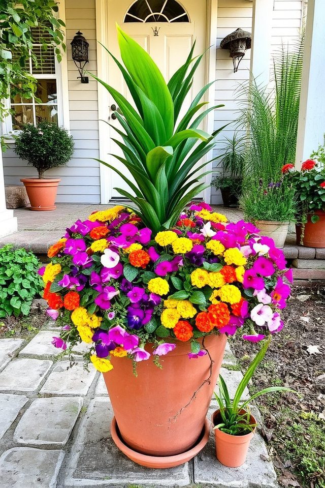 layered plant arrangement display