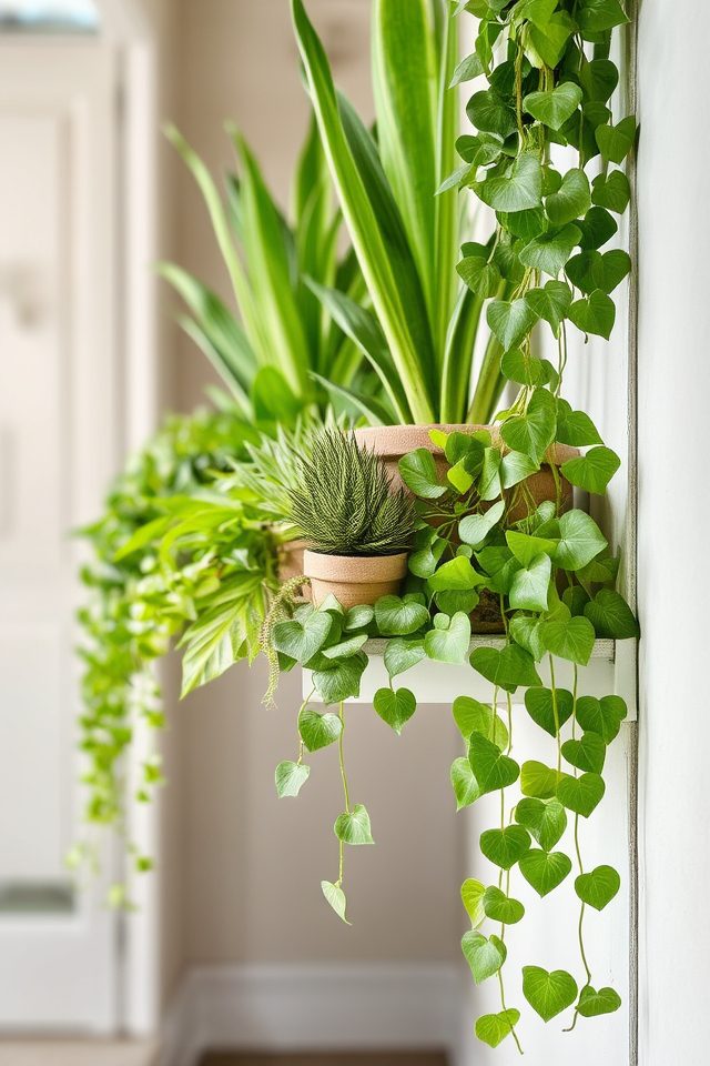 ledge plants for hallway decor