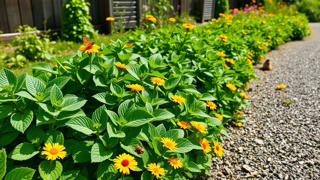 lemon balm garden border