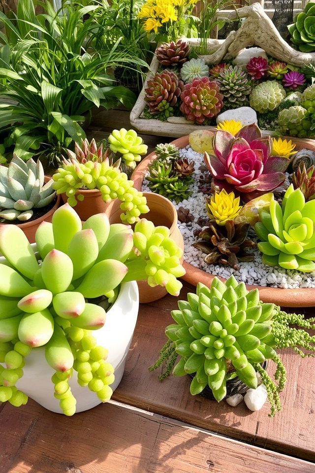 low maintenance vibrant garden succulents