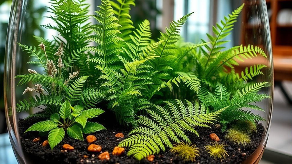 lush fern terrarium garden