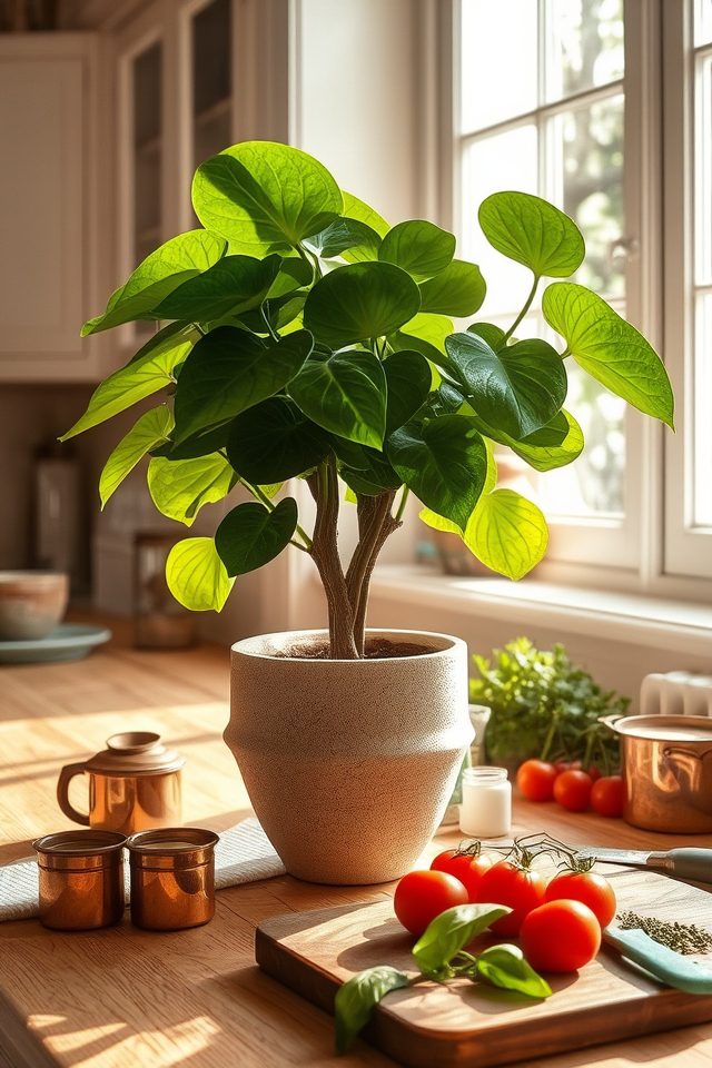 lush heart shaped houseplant