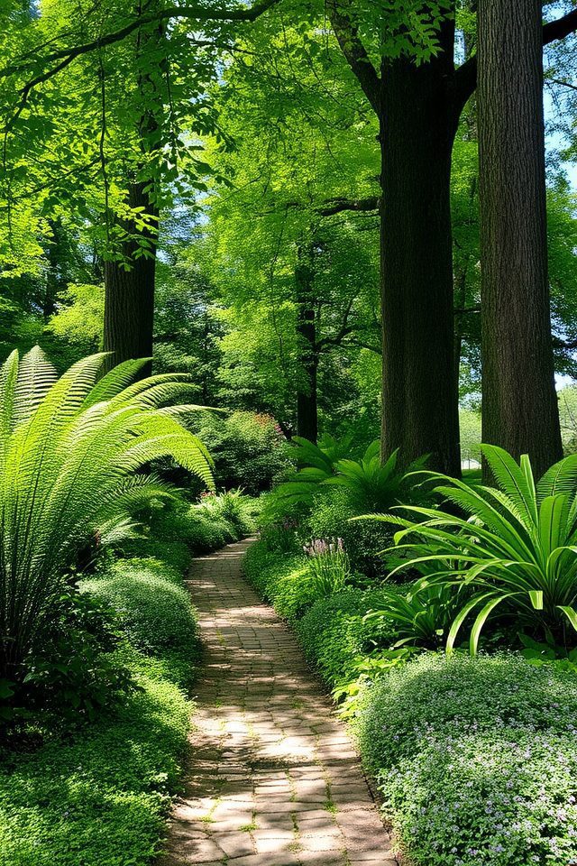 lush shade loving pathway plants
