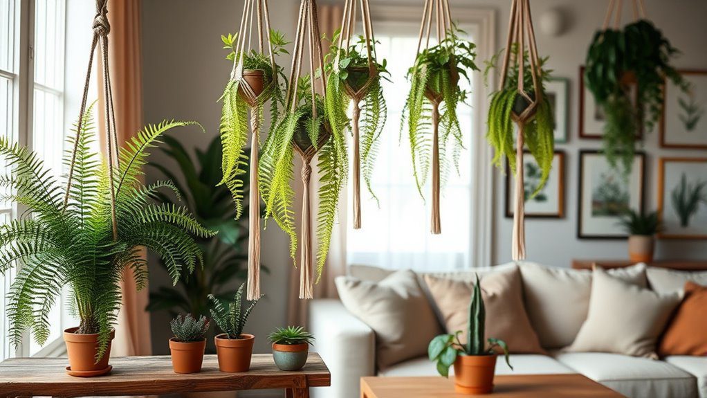lush vertical garden ferns