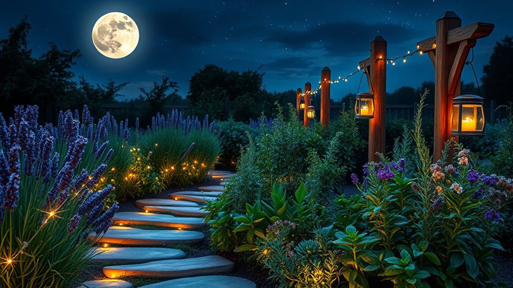 magical moonlit herb garden