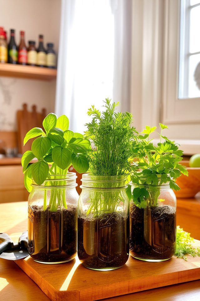 mason jar herb garden