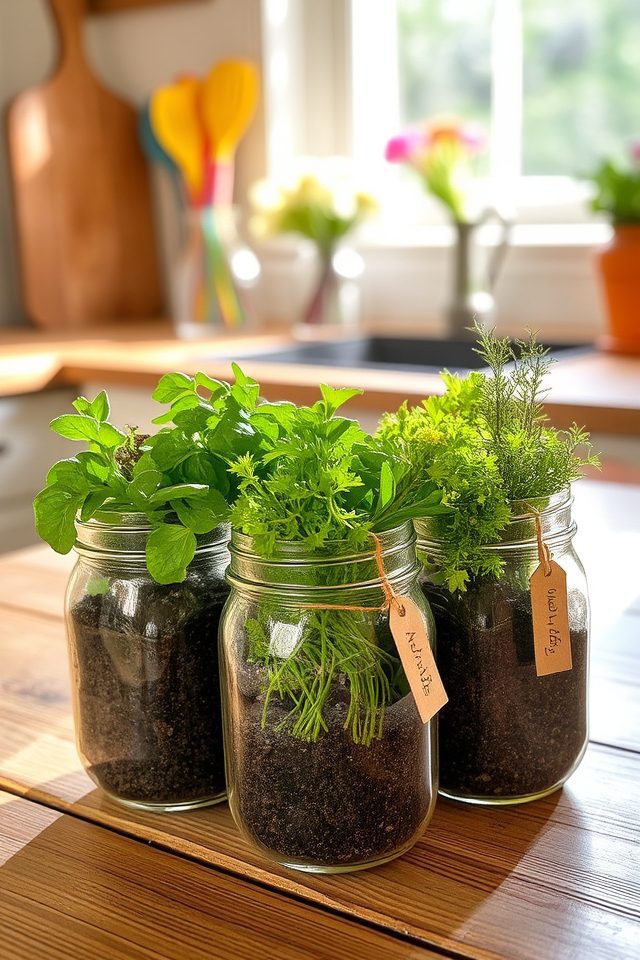 mason jar herb garden