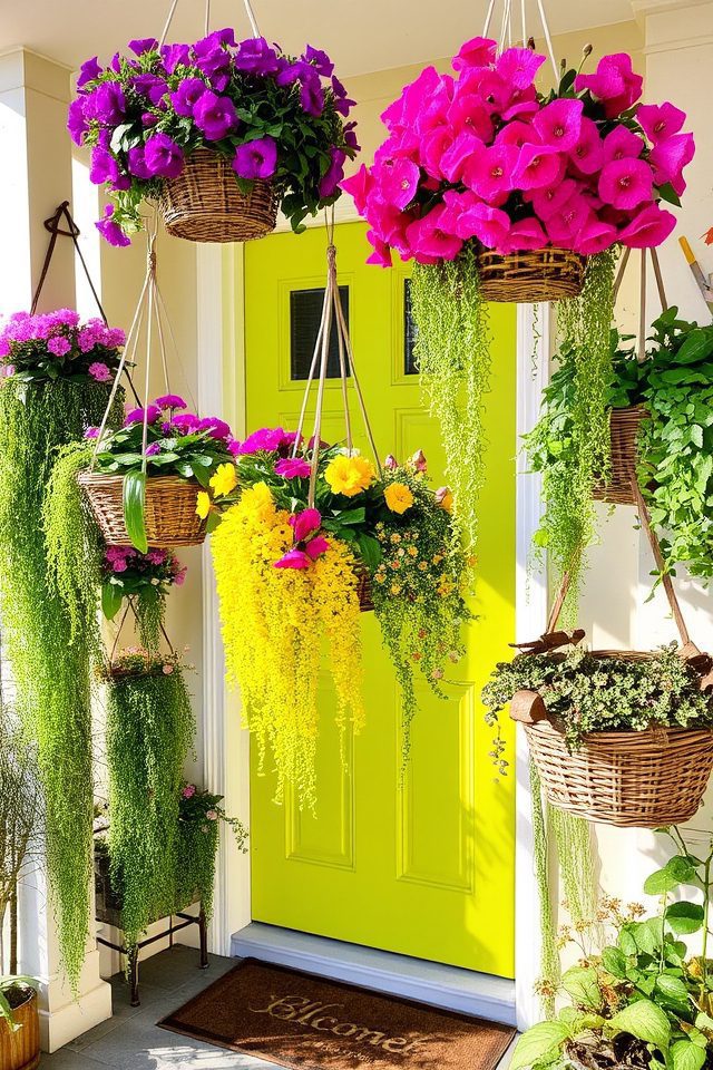 maximize space with hanging baskets