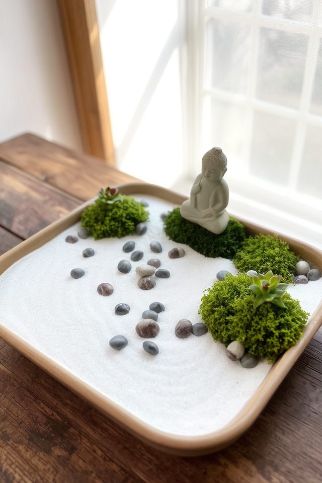 miniature zen garden creation