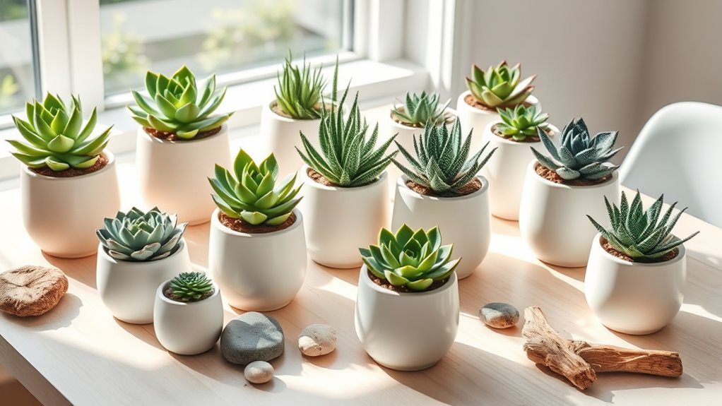 minimalist succulent garden tranquility