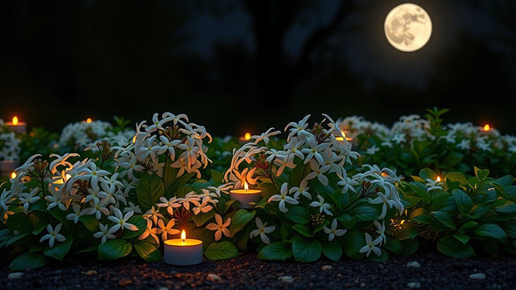 moonlit tealight garden serenity