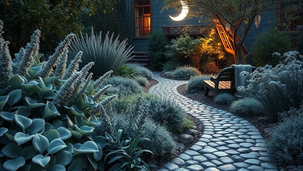 moonlit tranquil garden escape