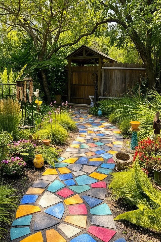 mosaic pathways enhance gardens