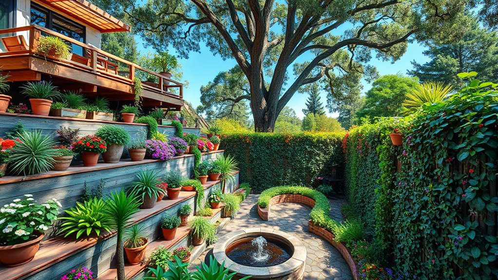 multi level garden design elements