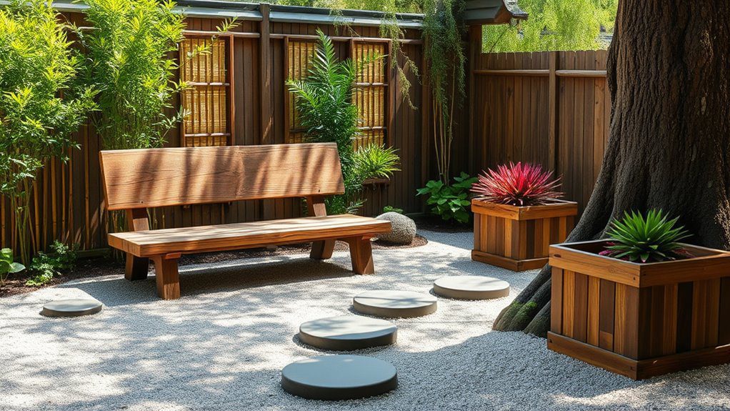 natural wood garden elements
